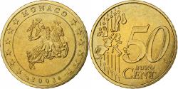 World Coins - France, Rainier III, 50 Euro Cent, 2001, Paris, Nordic gold, , KM:172