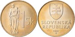 World Coins - Coin, Slovakia, Koruna, 2007, Kremnica, , Bronze Plated Steel, KM:12