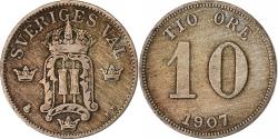 World Coins - Sweden, Oscar II, 10 Öre, 1907, Silver, , KM:774