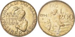 World Coins - Coin, San Marino, 200 Lire, 1994, Rome, F.A.O., , Aluminum-Bronze