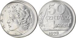 World Coins - Coin, Brazil, 50 Centavos, 1978, error off center strike, , Stainless