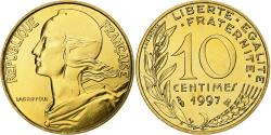 World Coins - France, 10 Centimes, Marianne, 1997, Paris, BU, Aluminum-Bronze,
