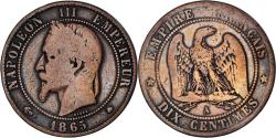 World Coins - Coin, France, Napoleon III, 10 Centimes, 1865, Paris, , Bronze
