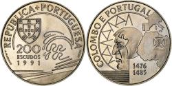 World Coins - Portugal, 200 Escudos, Columbus and Portugal, 1991, Lisbon, Copper-nickel