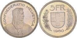 World Coins - Coin, Switzerland, 5 Francs, 1980, Bern, Proof, , Copper-nickel
