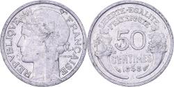 World Coins - France, 50 Centimes, Morlon, 1945, Beaumont - Le Roger, Aluminum,