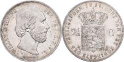 World Coins - Netherlands, Willem III, 2-1/2 Gulden, 1868, Utrecht, Silver,
