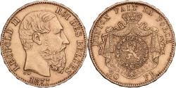 World Coins - Belgium, Leopold II, 20 Francs, 20 Frank, 1877, Brussels, Gold, , KM:37