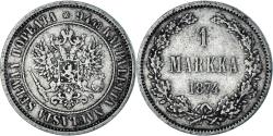 World Coins - Coin, Finland, Alexander II, Markka, 1874, Helsinki, , Silver, KM:3.2
