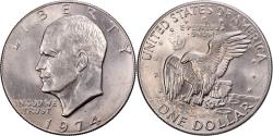 Us Coins - United States, Dollar, Eisenhower, 1974, Denver, Copper-Nickel Clad Copper
