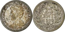 World Coins - Netherlands, Wilhelmina I, 25 Cents, 1918, Utrecht, Silver, , KM:146