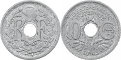 World Coins - France, 10 Centimes, Lindauer, 1945, Beaumont - Le Roger, Zinc,