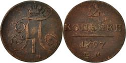 World Coins - Coin, Russia, Paul I, 2 Kopeks, 1797, Ekaterinbourg, , Copper, KM:95.3