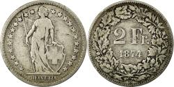 World Coins - Coin, Switzerland, 2 Francs, 1874, Bern, , Silver, KM:21