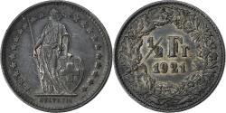 World Coins - Switzerland, 1/2 Franc, 1921, Bern, Silver, , KM:23