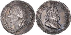 World Coins - France, Quinaire, Louis XVIII, Louis XVIII et Henri IV, , Silver