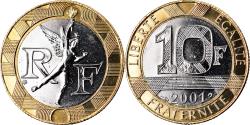 World Coins - Coin, France, 10 Francs, 2001, Paris, BU, , Bi-Metallic, Gadoury:827
