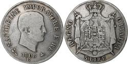 World Coins - ITALIAN STATES, 5 Lire, 1808, Bologne, Silver,