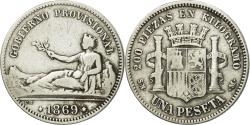 World Coins - Coin, Spain, Provisional Government, Peseta, 1869, Madrid, , Silver