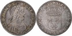 World Coins - France, Louis XIV, 1/2 Écu à la mèche courte, 1645, Paris, Silver,
