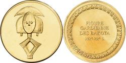 World Coins - France, Medal, Figure Gardienne des Bakota, Gilt Bronze,