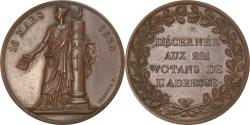 World Coins - France, Medal, Charles X, Adresse des 221, Chambre des Députés, 1830, Bronze
