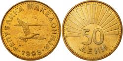 World Coins - Macedonia, 50 Deni, 1993, Brass, , KM:1