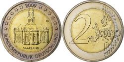 World Coins - Germany, 2 Euro, Saarland, 2009, Stuttgart, Bi-Metallic,