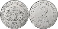 World Coins - Central African States, 2 Francs, 2006, Paris, Stainless Steel, , KM:17