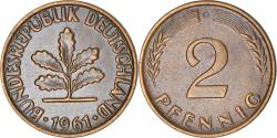 World Coins - Coin, GERMANY - FEDERAL REPUBLIC, 2 Pfennig, 1961, Karlsruhe, , Bronze