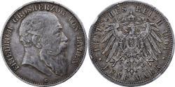 World Coins - German States, 5 Mark, 1904, Karlsruhe, KM #274, , Silver, 38, 27.73
