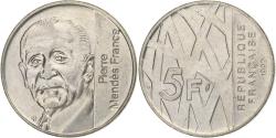 World Coins - France, 5 Francs, Mendès France, 1992, Monnaie de Paris, Copper-nickel