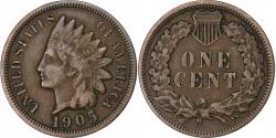 Us Coins - United States, Cent, Indian Head, 1905, Philadelphia, Bronze, , KM:90a