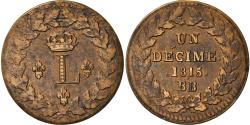 World Coins - Coin, France, Louis XVIII, Decime, 1815, Strasbourg, , Bronze, KM:701