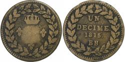 World Coins - France, Louis XVIII, Décime., 1815., Strasbourg, Copper,