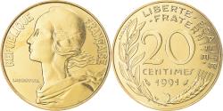 World Coins - Coin, France, Marianne, 20 Centimes, 1991, Monnaie de Paris, BU,