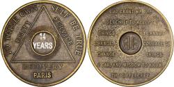 World Coins - France, Token, Jeton des Alcooliques Anonymes - Alcoholics Anonymous, Brass