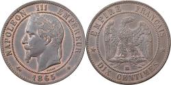World Coins - France, Napoleon III, 10 Centimes, 1865, Strasbourg, Bronze,