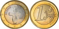 World Coins - Cyprus, 1 Euro, A cross-shaped idol, 2008, , Bi-Metallic