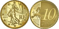 World Coins - France, 10 Euro Cent, 2011, Paris, BE, , Brass, KM:1410