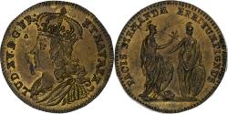 World Coins - France, Token, Louis XV, La prise de Fontarabie (pays Basque), Brass,