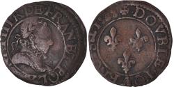 World Coins - Coin, France, Henri III, Double Tournois, 1588, Amiens, , Copper