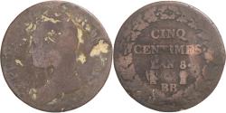 World Coins - Coin, France, Dupré, 5 Centimes, AN 8/5, Strasbourg, , Copper