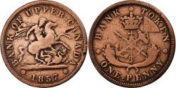 World Coins - Upper Canada, Penny Token, Saint George, Bank, 1857, Copper,
