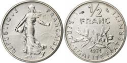 World Coins - France, 1/2 Franc, Semeuse, 1971, MDP, série FDC, Nickel,