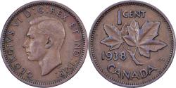 World Coins - Canada, George VI, Cent, 1938, Royal Canadian Mint, Bronze, , KM:32
