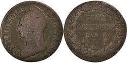 World Coins - Coin, France, Dupré, 5 Centimes, AN 8, Strasbourg, , Bronze, KM:640.4