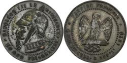 World Coins - France, Monnaie satirique, Napoléon III, 1870, Silvered bronze, Bataille de