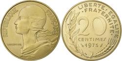 World Coins - France, 20 Centimes, Marianne, 1975, Paris, série FDC, Aluminum-Bronze