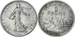 World Coins - France, Semeuse, Franc, 1912, Paris, , Silver, KM:844.1